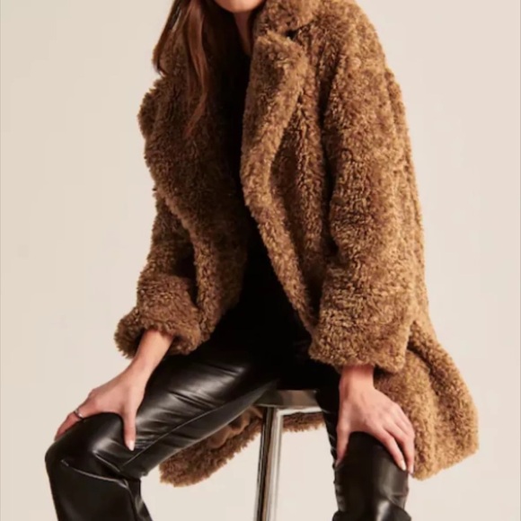 Abercrombie & Fitch brown teddy coat - Picture 4 of 4